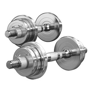 电镀纯钢哑铃男士健身家用5/10kg20公斤一对青少年可调节重量女士