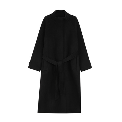 腔调中古羊毛翻领中长款毛呢外套