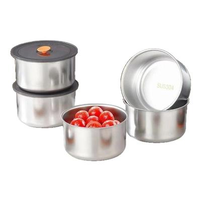 不锈钢带盖子保鲜碗家用冰箱
