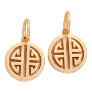 中式新国潮节日古法金保色福字吉祥如意福牌吊坠手链项链diy配件