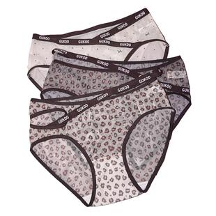 【10A抗菌】果壳春夏豹纹网纱26新款性感抗菌纯棉裆女士内裤组合