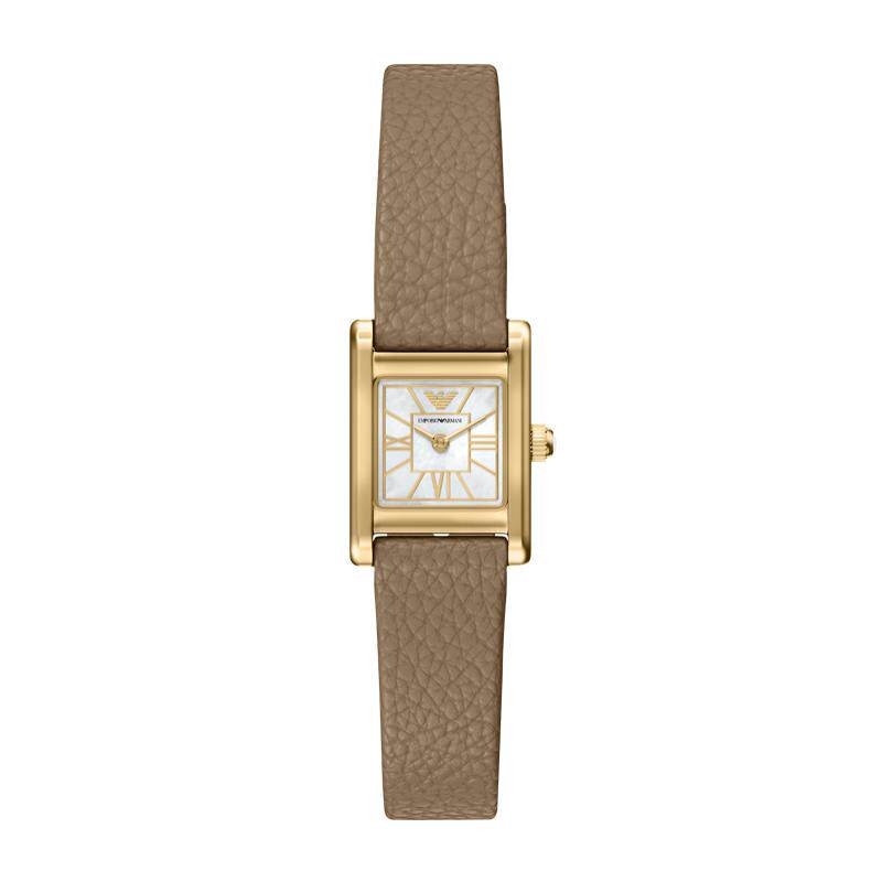 【自营】春季新品 Armani阿玛尼手表女小方表迷你灰色石英AR11765