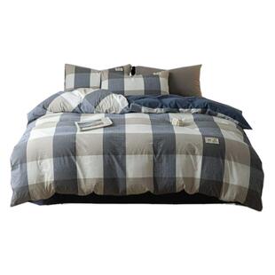 全棉水洗棉纯棉四件套被套学生宿舍床上三件套床单床笠款亲肤床垫