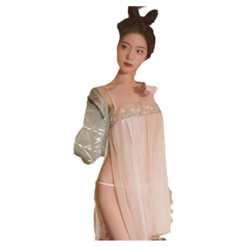 200斤大码性感汉服女异域风情衣服服饰妖娆古装吊带雪纺外衫薄裙M