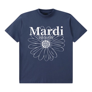 idcerem Mardi小雏菊短袖杏色粉菊花t恤女士夏季韩系休闲宽松上衣
