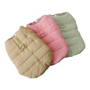 比熊犬衣服小型犬外出带牵引环扣加厚两脚棉服幼犬防着凉帅气背心