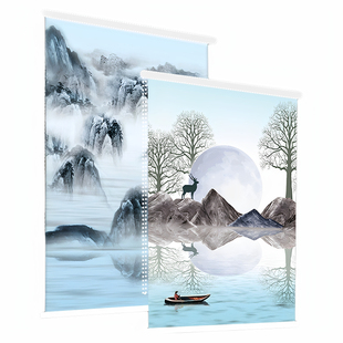 简易窗帘遮光卫生间厨房客厅卧室阳台升降百叶卷拉试免打孔安装帘