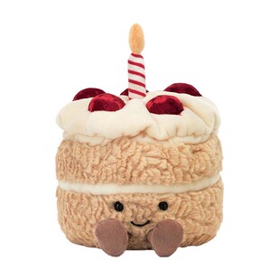 英国Jellycat趣味生日蛋糕毛绒玩具安抚玩偶柔软公仔娃娃生日礼物