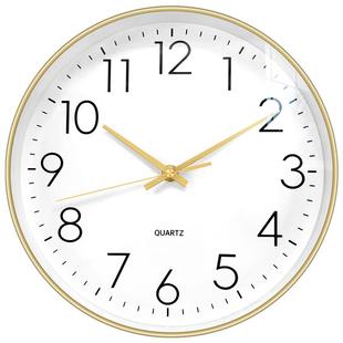 钟小白挂钟静音机芯客厅卧室时钟免打孔表时尚轻奢现代简约高级感