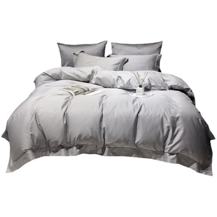 特价进口120支匹马棉四件套高于100支纯棉全棉被套纯色酒店床品