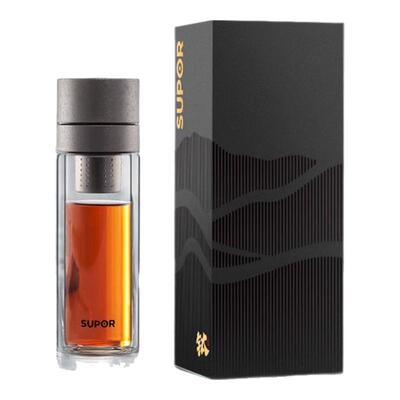 苏泊尔纯钛玻璃杯茶水分离便携杯