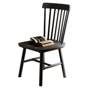 实木餐椅家用餐厅餐桌椅子客厅茶桌木头凳子靠背中古风洽谈书桌椅