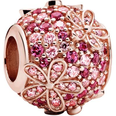 Pandora潘多拉奥莱粉色Pavé密镶雏菊串饰diy串珠礼物