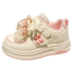 官网C&K女童鞋春季2026新款儿童公主小白鞋防滑软底女孩运动板鞋