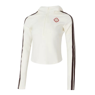 adidas阿迪达斯卫衣女子新年款连帽休闲运动修身半拉链上衣KH2714