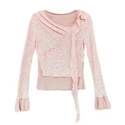 俗集粉色毛针织衫原创