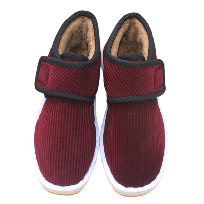 加绒加厚防滑布艺中老年保暖鞋