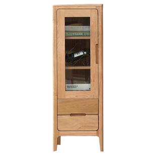 北欧电视机边柜橡木全实木酒柜立柜小户型现代简约酒柜角柜侧柜