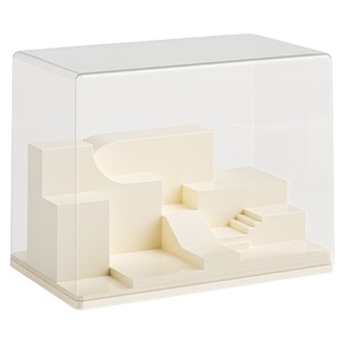 盲盒展示盒透明潮玩手办柜桌面积木摆件收纳盒法式造景阶梯陈列柜