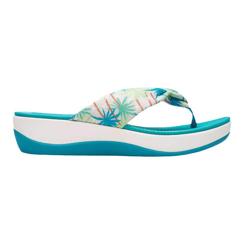 clarks/其乐女鞋人字拖拖鞋凉拖海滩风坡跟厚底Arla Glison轻便夏