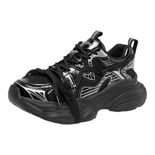 森马黑色厚底老爹鞋女增高女鞋2025新款春季鞋子女款运动鞋休闲鞋