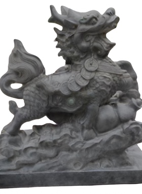 青石石麒麟石雕镇宅招财