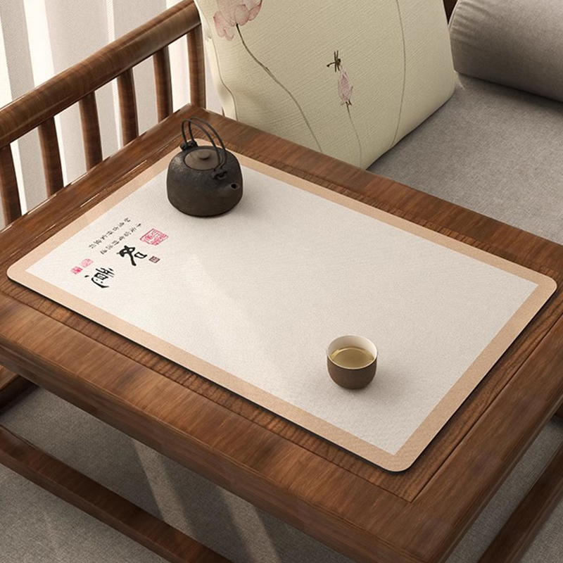干泡茶席实木茶桌垫布茶台吸水垫罗汉桌茶垫禅意茶旗桌旗国风垫子