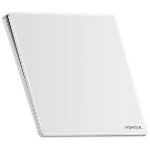 鸿雁开关插座面板超薄水晶面16a一开五孔插座86型墙壁家用E4白色