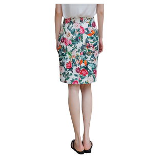 EC奕辰2025夏季新款玫瑰花卉印花显瘦半身裙赫本度假风中长裙子