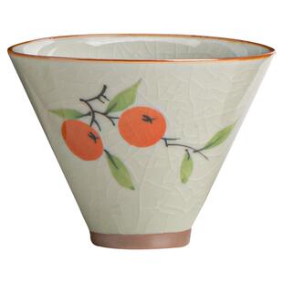 国潮哥窑手绘茶杯主人杯陶瓷功夫茶具斗笠单杯釉下彩冰裂釉品茗杯