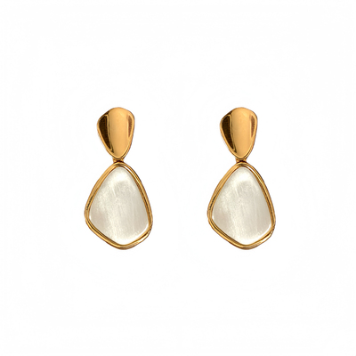 经典曼哈顿｜法式拉丝银金属耳环