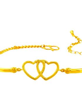 新款2025越南手链女双爱心黄金