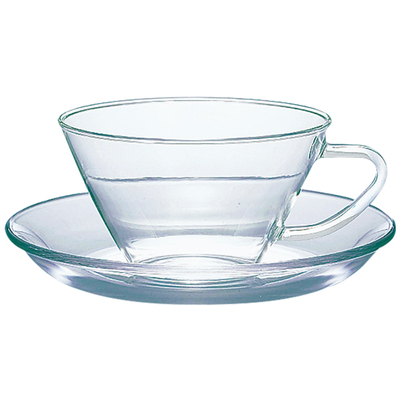 hario透明玻璃带把茶杯咖啡杯