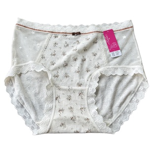 素雅之美~花仙子26年春新款中高腰法式碎花棉莫性感蕾丝边女内裤