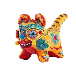 阿卡刺绣手工diy材料包自绣布老虎布艺玩偶摆件虎年吉祥物护身符