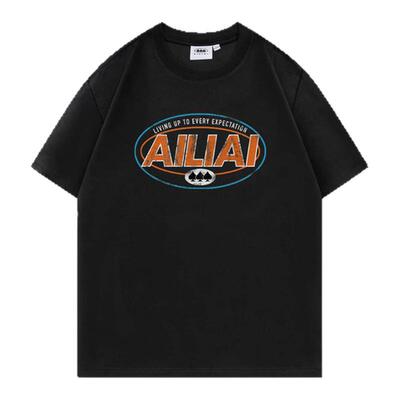 男女同款雪花水洗字母logo印花