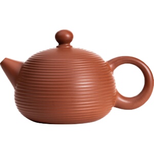 木鱼潮州章淡鹏朱泥壶螺纹小茶壶