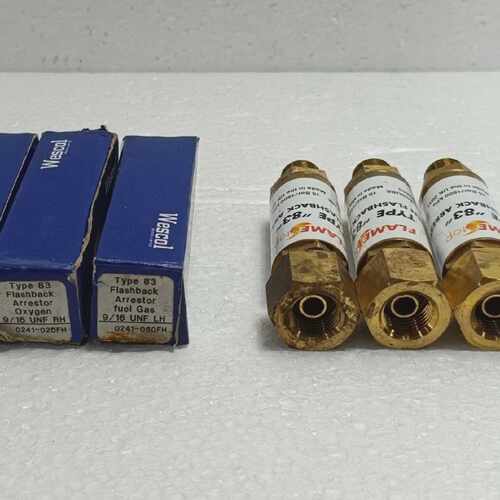 Lot of 3 Wescol Type 83 Oxygen Flashback Arrestors – Max Pr