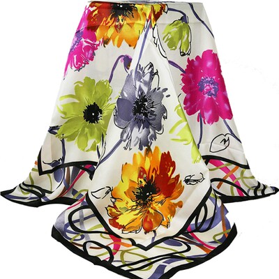 恒源祥女士两用缎面围巾披肩