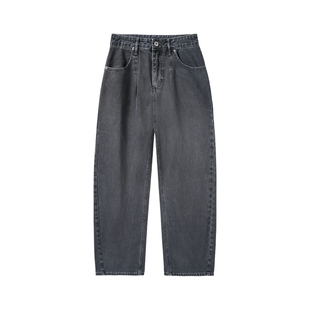 南乙NYHSUGOO手工磨烂工艺微弯刀牛仔裤秋季棉质男士休闲长裤3796