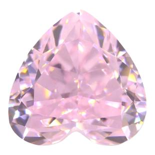 心形冰花切浅粉色尖底锆石裸石 爱心形樱花粉冰透高碳钻碎冰切钻