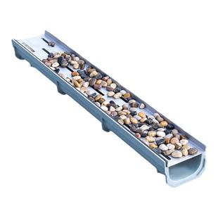 花园鹅软石排水槽不锈钢线性雨花石盖板室外庭院树脂排水沟U型槽