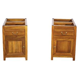 实木大板柜子支架奥坎巴花抽屉桌脚巴花原木一门一抽办公桌腿底座