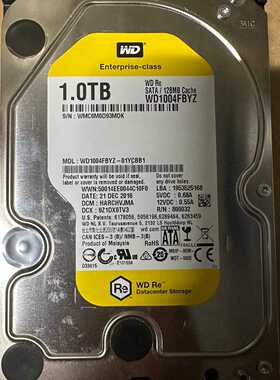 【议价-可维修】西部数据 ern Digital 存储器 WD1004FBYZ 1TB 电