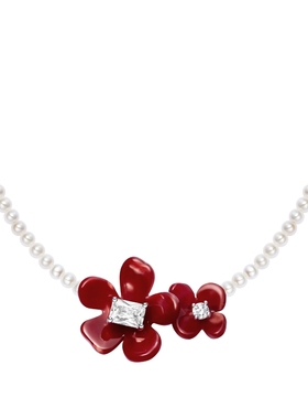 HEFANG何方小苍兰花簇项链