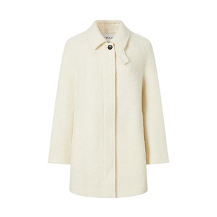 CHEESE（奶酪）大衣 摩萨克冬款甜美娃娃领长款毛呢外套女