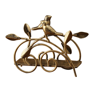 高档复古铁艺小鸟纸巾架客厅酒店餐厅餐巾纸座桌面高级感纸巾托盘