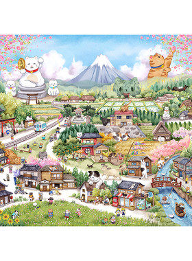 3djp萌宠插画塑料平面拼图2000片