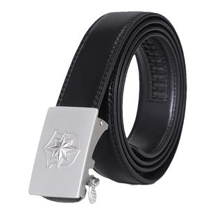 单位配发保安皮带自动扣执勤巡逻黑色安保物业专用真皮西裤内腰带