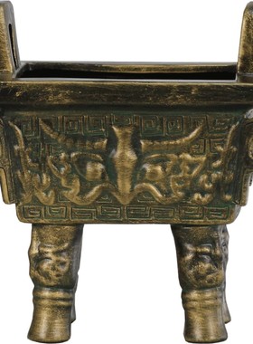 仿青铜鼎摆件家居客厅书架古董架